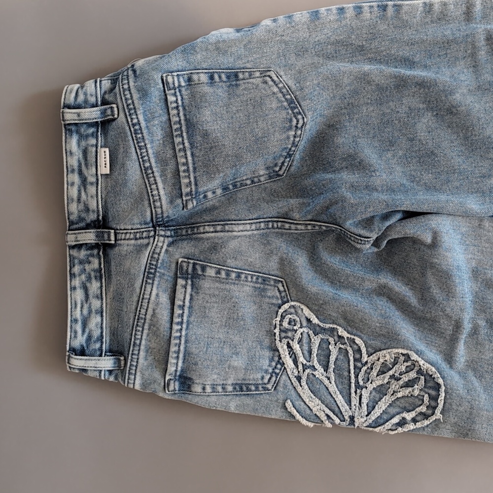 Wide Leg Butterfly Medium Wash Pac Sun Blue Jeans - Picture 4 of 11